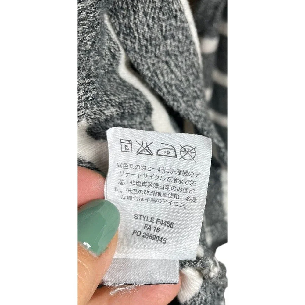 J. Crew Women's Size S Crewneck Sweatshirt Striped Grey White Long Sleeve Causal